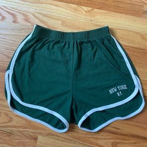 Brandy Melville Green New York Shorts